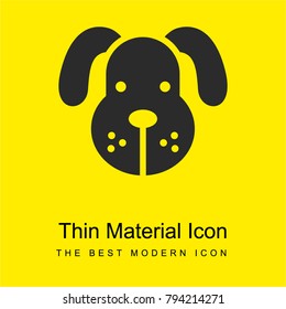 Dog face bright yellow material minimal icon or logo design