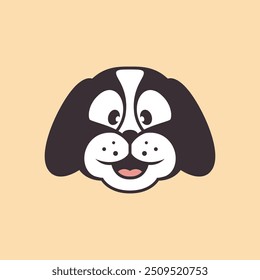 dog face cartoon adorable logo design vector