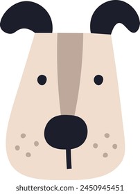 Dog Face Cartoon Vector Illustration
