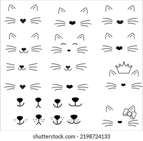 Free Vectors  Cat face icon illustration material_vector