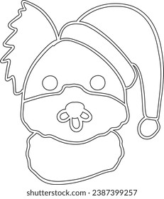 Dog face Christmas doodle for decoration and design.
