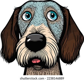 Dog Face Close Up Portrait illustration 03