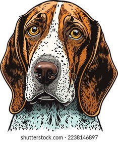Dog Face Close Up Portrait illustration 02