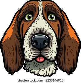Dog Face Close Up Portrait illustration 05