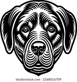 Dog Face Close Short silhouette Illustration artwork