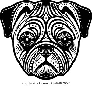 Dog Face Close Short silhouette Illustration artwork