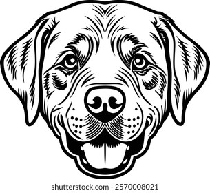 Dog Face Close Short silhouette Illustration artwork