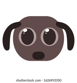 dog face cute flat illustration