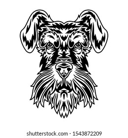 Dog face. Design element for poster, card, banner. Vector illustration.