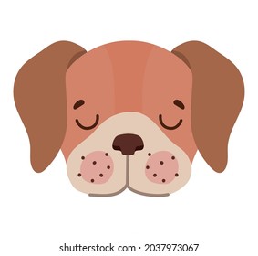 dog face design over white