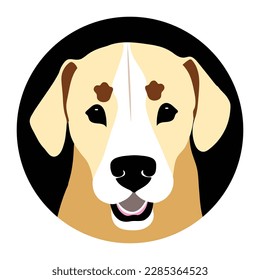 A dog face draw illustration-vector Artwork.