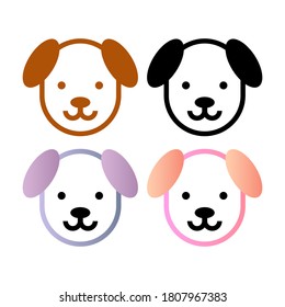 Dog Face emoji icon vector isolated on white background.