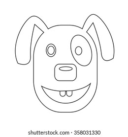 Dog Face emotion Icon Illustration sign design