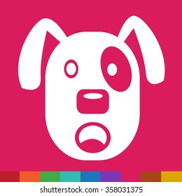 Dog Face emotion Icon Illustration sign design