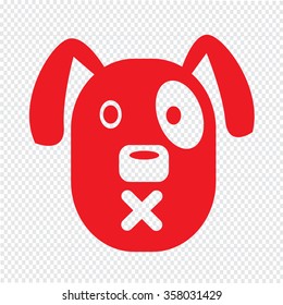 Dog Face emotion Icon Illustration sign design