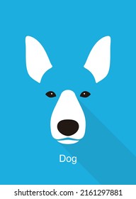 Dog face flat icon design, vector illustration