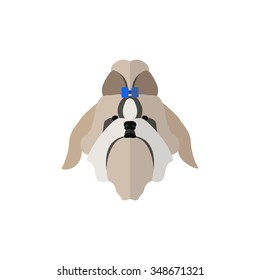 Dog Face in Flat style ( Shih Tzu )