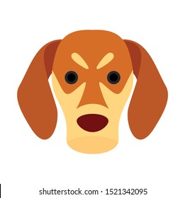 Dog face icon. Flat illustration of dog face vector icon for web design