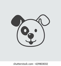 Dog Face icon isolated in a flat style. Vector illustration