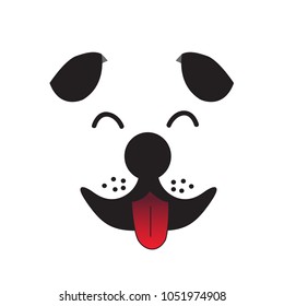 Dog face icon isolated on white background. Funny dog face for web site,app,poster,placard and wallpaper. Creative art concept, vector illustration eps 10