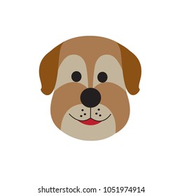 Dog face icon isolated on white background. Funny dog face for web site,app,poster,placard and wallpaper. Creative art concept, vector illustration eps 10