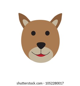 Dog face icon isolated on white background. Funny dog face for web site,app,poster,placard and wallpaper. Creative art concept,vector illustration eps 10