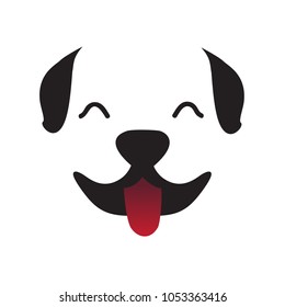 Dog face icon isolated on white background. Funny dog face for web site,app,poster,placard and wallpaper. Creative art concept,vector illustration eps 10