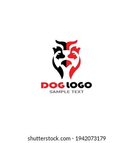 Dog face icon logo design isolated