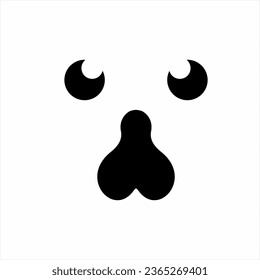 Dog face icon logo design with abstract peace symbol on nose.