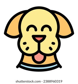 Dog face icon outline vector. Walk pet. Animal canine color flat