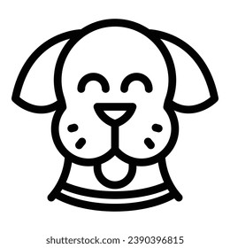 Dog face icon outline vector. Walk pet. Animal canine