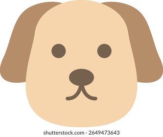 Dog Face Icon in Soft Rounded Style