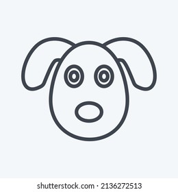 Dog Face Icon in trendy line style isolated on soft blue background