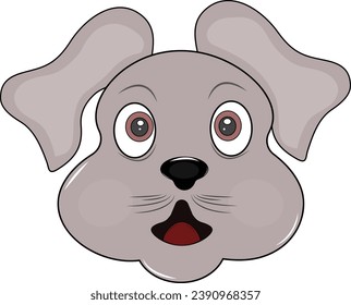 Dog face illustration graphic art work.