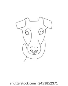 Dog face line art illustration print file eps stock photo