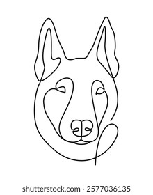 Dog face line art illustration victor eps 10 