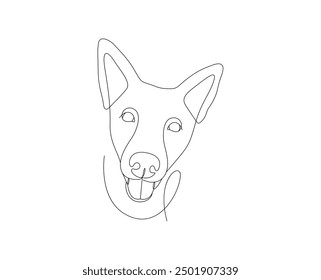 Dog face line art,One Line Dog ,Dog Face Line Drawing 