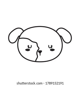 Dog face line style icon design, mascot pet animal nature cute puppy canine and domestric theme Vector illustration