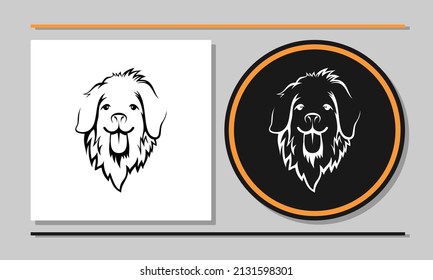 Dog face logo design. Dog head silhouette