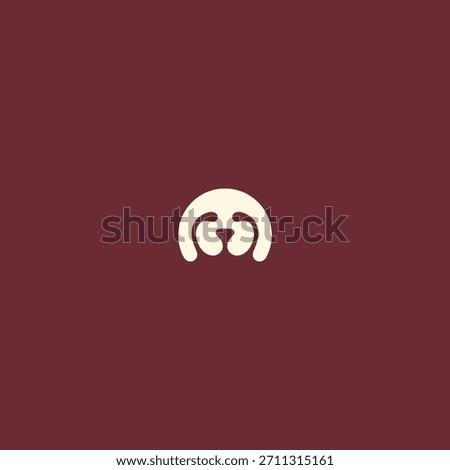 Dog face logo Icon flat vector design.
