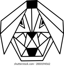 Dog face logo in origami style