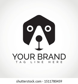Dog face logo vector illustration. Flat style Logotype concept.