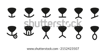 Dog face with mouth, tongue and nose. Doggy emotions. Smile, surprise and sad cat face. Kawaii icons set. Vector illustration isolated on white background.