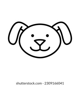 Dog face, muzzle. Doodle style. Hand drawn character. Animal head illustration. Vector hand drawn illustration.