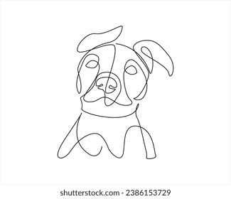 dog face one line art