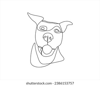 dog face one line art