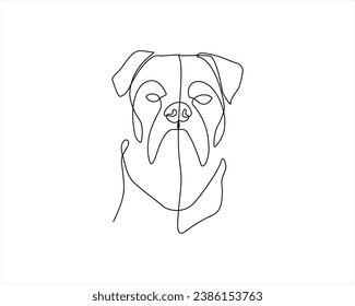 dog face one line art