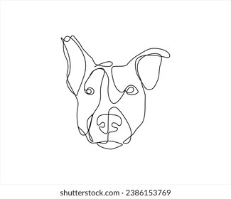 dog face one line art