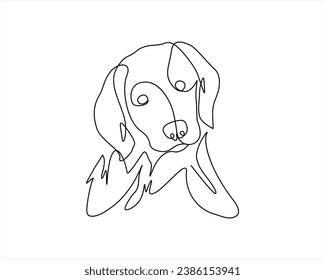 Dog face one line art