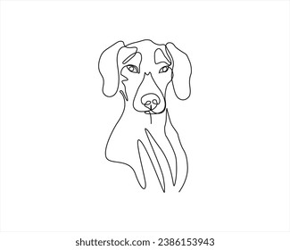 Dog face one line art